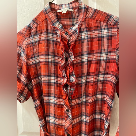 Uniqlo Shirt Collection Tunic Shirt dress red plaid - Picture 6 of 10
